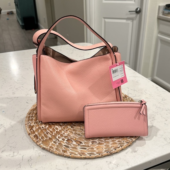 Kate Spade Coral Gable Pebbled Texture Knot Purse with Matching Wallet - Picture 4 of 4